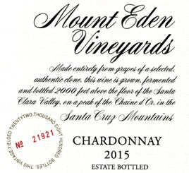 Mount Eden Vineyards Chardonnay Estate Santa Cruz Mountains