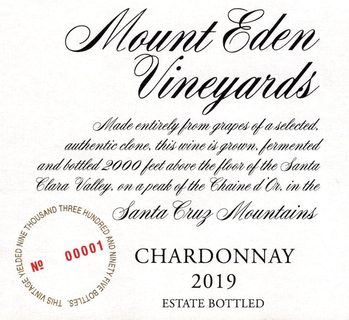 2019 Mount Eden Vineyards Chardonnay Estate