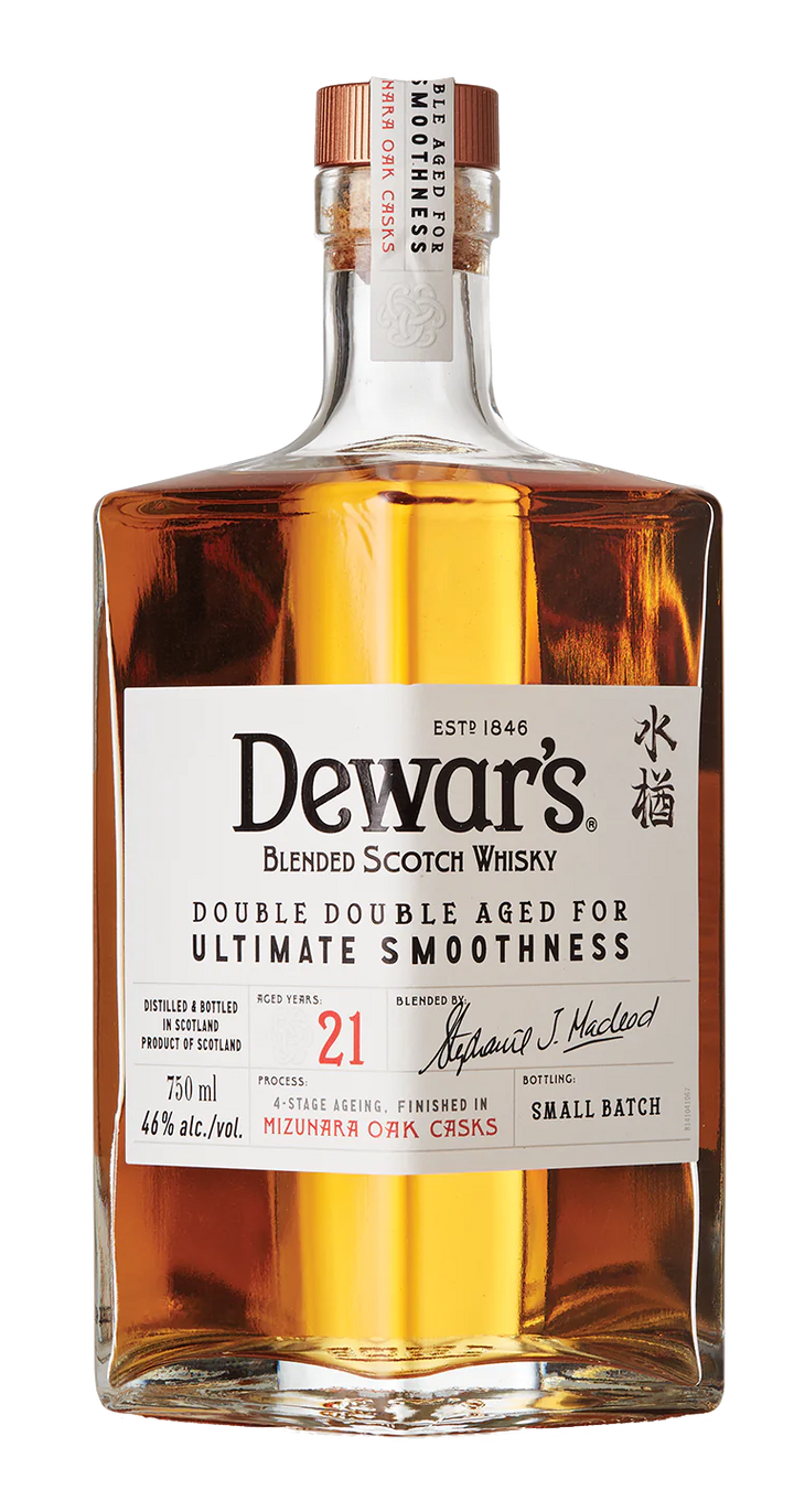 Dewar's Blended Scotch Whiskey 21 Year Old Mizunara Cask Finish Double Double
