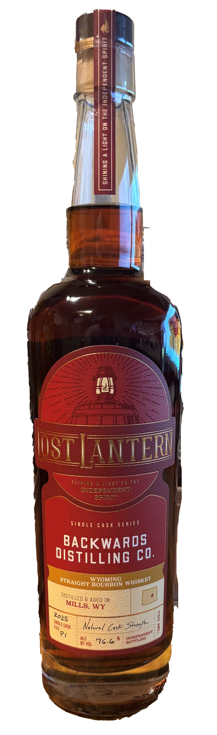 Lost Lantern Wyoming Straight Bourbon Whiskey Backwards Distilling Single Cask P1 7 Year Old(2025)