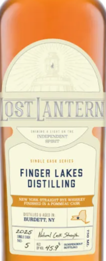 Lost Lantern New York Straight Rye Whiskey Finger Lakes Distilling Pommeau Finish 750ML