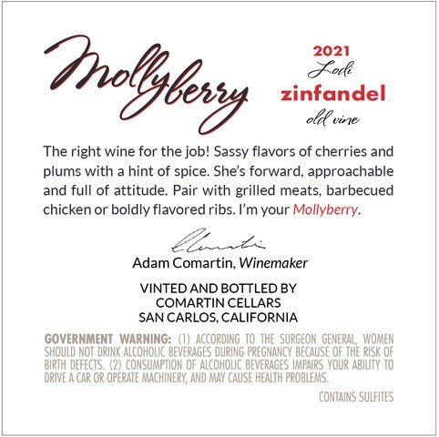 2021 Mollyberry Zinfandel Old Vine
