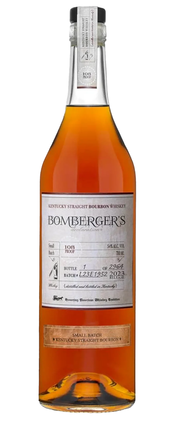 Bomberger's Kentucky Straight Bourbon Whiskey Small Batch Declaration 