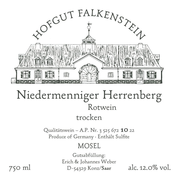 2019 Hofgut Falkenstein Rotwein Trocken Niedermenniger Herrenberg
