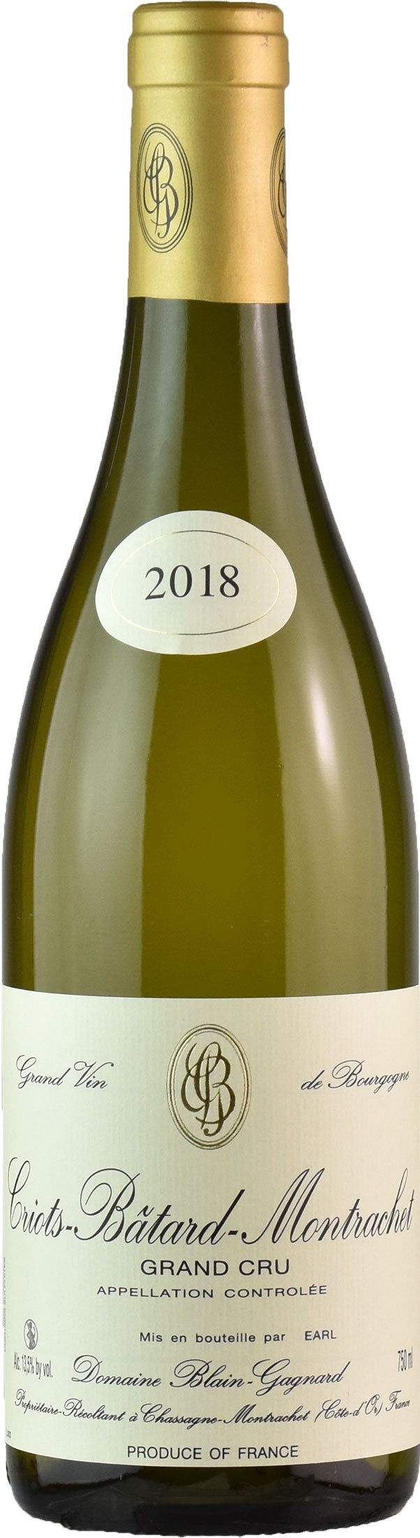2018 Blain Gagnard Criots Batard Montrachet Grand Cru