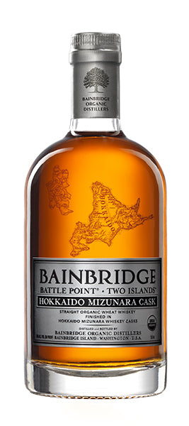 Bainbridge Battle Point Two Islands Straight Organic Wheat Whiskey Hokkaido Mizunara Cask 750ML