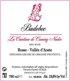 2018 La Cantina di Cuneaz Badebec Rosso Valle d'Aoste