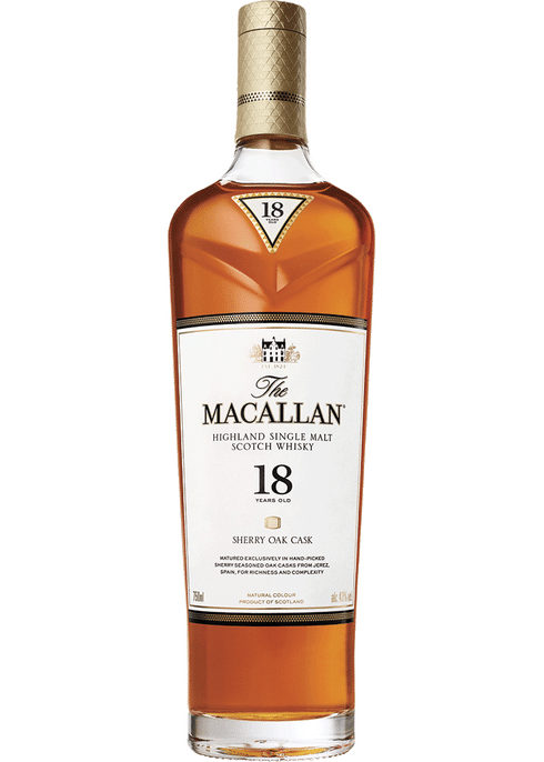 The Macallan Highland Single Malt Scotch Whisky Sherry Oak Cask 18 Years
