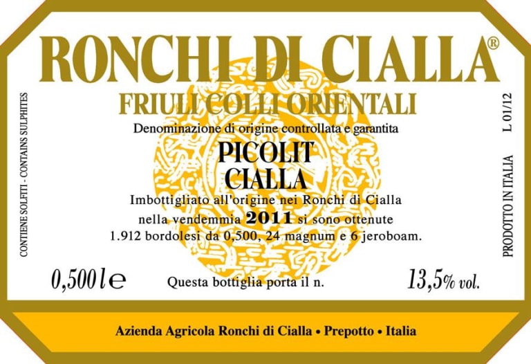 2015 Ronchi di Cialla Picolit Cialla Colli Orientali del Friuli DOCG 500ML
