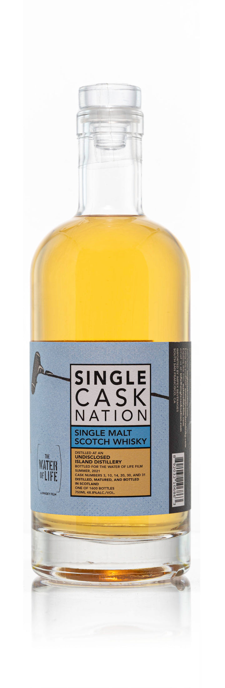 Single Cask Nation Single Malt Scotch Whisky Water of Life Film (WOLF) Undisclosed Island 750ml