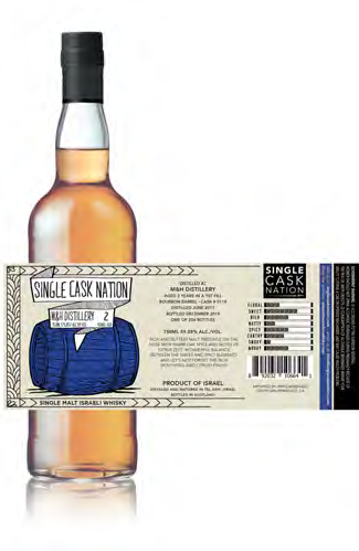 Single Cask Nation M&H Distillery Single Malt Israeli Whisky 2 Years Old 750ml