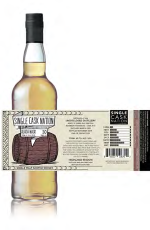 Single Cask Nation Ruadh Mhor Single Malt Scotch Whisky 10 Years Old, 750ml