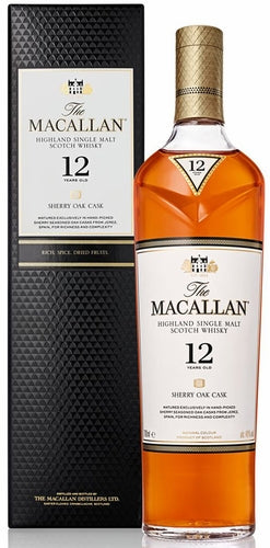 The Macallan Highland Single Malt Scotch Whisky Sherry Oak 12 Years Old 750ML