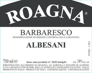 2016 Roagna Barbaresco Albesini DOCG 1.5L